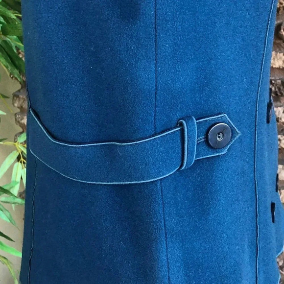 Doncaster Signature Teal Blue Wool Blend Double Breasted Jacket Size 14 - Picture 4 of 8